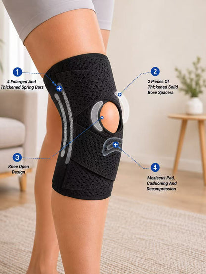 Breathable Elastic Knee Brace with spring support